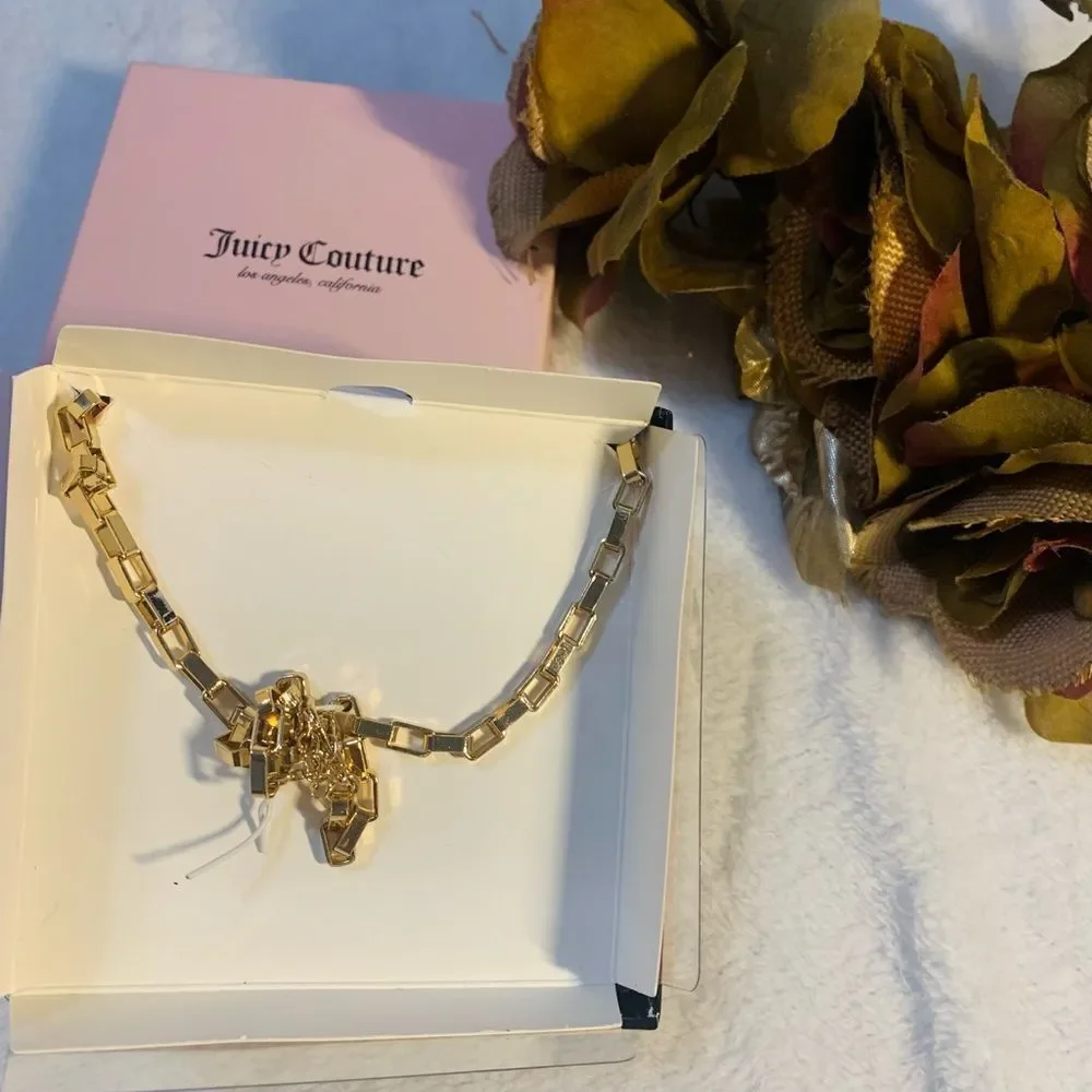 NEW JUICY COUTURE CHAIN LINK CHARM NECKLACE